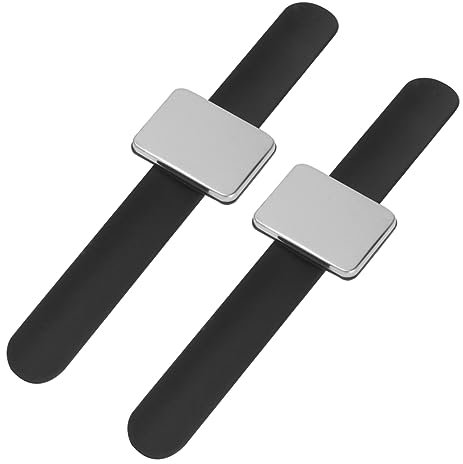 PLAFOPE Magnetisches Eisenarmband aus Silikon, 2 Stück, Schwarz