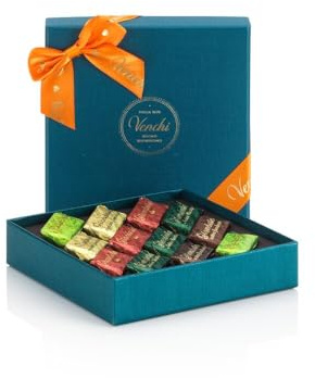 Venchi - Collezione Murrine - Cofanetto Blu con Cioccolatini Gianduiotti Assortiti, 110 g - Con Nocciola Piemonte IGP - Senza Glutine - Idea Regalo