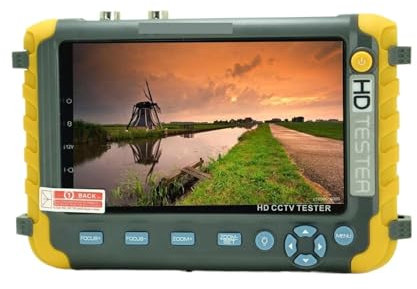 QZCX CCTV-Tester Ahd-Kameramonitor, CCTV-Tester, 4-in-1-Kamera-Testgerät, PTZ-Steuerung, Eingangsmonitor. DC 12V-Stromausgang Netzwerkkameras erkennen