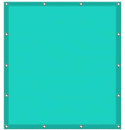 Baldacchino da giardino ad angolo retto, 1,4 x 7 m, impermeabile, telo parasole per campeggio, spiaggia, resistente ai raggi UV, resistente alle intemperie, con occhielli, vela ombreggiante blu cielo