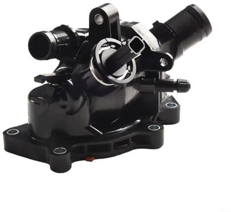 Oniissy Compatible Thermostat Housing for Nissan Fits for Nissan Qashqai J11 J12 Direct Replacement Easy Installation Plastic Black Tested Components