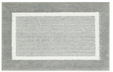 andiamo Badematte rutschfest Maui - Badezimmerteppich weich und flauschig - Duschvorleger für Badezimmer Badteppich rutschfest waschbar 40 x 60 cm Grau