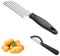 NHPY Wellenschneider Edelstahl Wellenmesser, Mit 1 Schälmesser, Riffelmesser für Pommes Kartoffelschneider für Erwachsene und Kinder Wellenschnittmesser aus Edelstahl Crinkle Chip Cutter