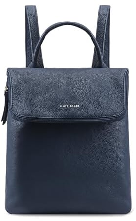 Lloyd Baker London – AGRA Backpack: 100% Genuine Full Grain Leather Women's Backpack- GIBRALTAR SEA (Dark Blue)