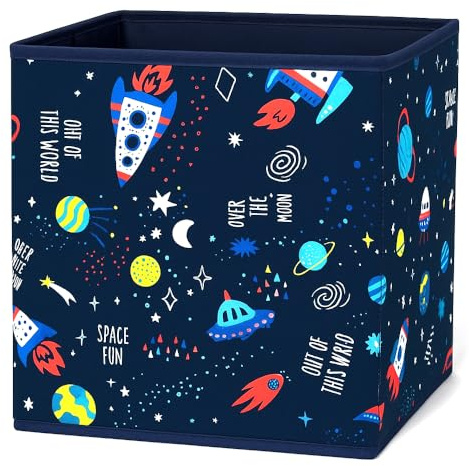 PH K109 Faltbare Aufbewahrungsbox 30x30x30 cm – Galaxie, Stoffbox | Spielzeugkiste, Stoffbox mit Galaxie-Motiv, faltbar für Kinderzimmer & Spielzeug