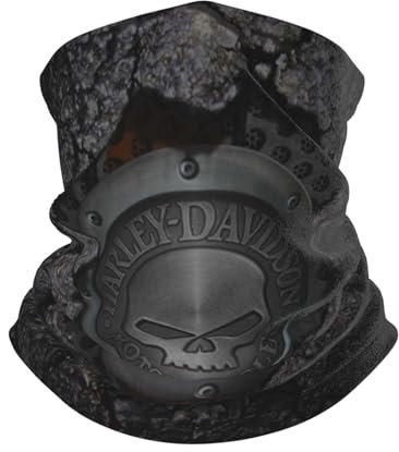 ARDZLALS Cache-cou d'hiver coupe-vent thermique tricoté pour homme et femme Double couche doublée en polaire, Harley-Davidson, ski, cyclisme, course à pied, sports de plein air, unisexe, Noir , Taille