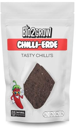 Bio2Grow Chilli-Erde 2 Liter - Indoor & Outdoor Blumenerde für Pflanzen Leichte Mischung Gemüse Anbau