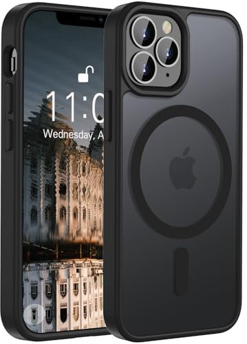 ORDA Magnetic Case for iPhone 11 Pro Max Case,Translucent Matte Back Slim for iphone 11 pro Max phone case,Military Grade Drop Proof Hard Back Protective Cover 6.5-Deep Black
