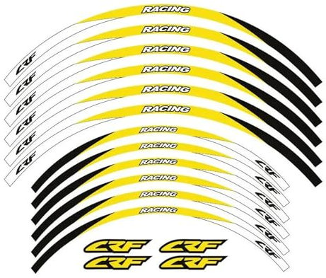 HBJzxlOK per H&Onda per CRF450L per CRF 450L 2019 2020 Cerchio da 21 18 Adesivi per Cerchi da Moto Decalcomanie Set di Strisce Decorative Riflettenti(Yellow 2)