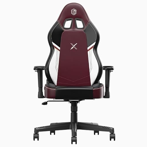 Chaise de jeu réglable et confortable avec accoudoirs, chaise de jeu ergonomique en cuir pour adultes, fauteuil de bureau pivotant et confortable, avec soutien lombaire, support du cou, siège