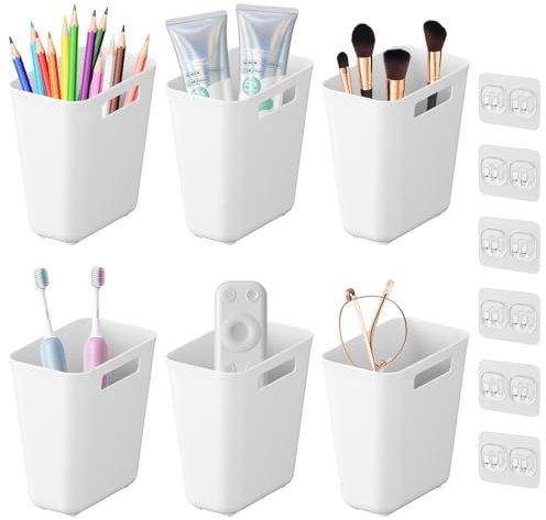 FYting 6 Stück Selbstklebende Wandmontierte Aufbewahrungsbox,Küchenschranktür Aufbewahrungsbox,Hohlem KüChen Putzmittel Organizer für Badezimmer/KüHlschrank/Schrank Kleine Gegenstände
