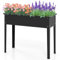 HOMASIS Aiuola Rialzata da Esterno in Ferro, Orto Rialzato Rettangolare per Balcone, Giardino e Terrazza, Fioriera Alta per Piante, Erbe, Fiori, Nero (100 x 40 x 80 cm)