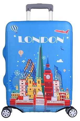 wxlmom Kofferschutzhülle XL Blau Waschbar,Suitcase Cover Für Kinder Und Erwachsene,Elastischer Spandex-Koffer-Protector,Koffer-Abdeckungen