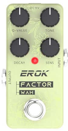 EROK Wah Pedal - Übertriebener Slap Funky & Dezent Attraktiver Wah Filter für Gitarre & Bass, True Bypass
