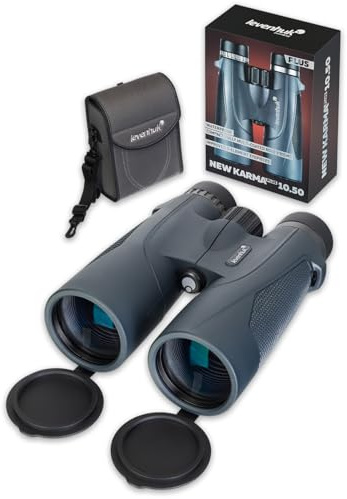 Levenhuk New Karma Plus 10x50 Fernglas für Erwachsene – Kompakt, Leicht | Professionell, Wasserdicht, mit BaK4-Prismen & FMC-Linsen, Ideal für Vogelbeobachtung, Jagd, Wandern & Konzerte