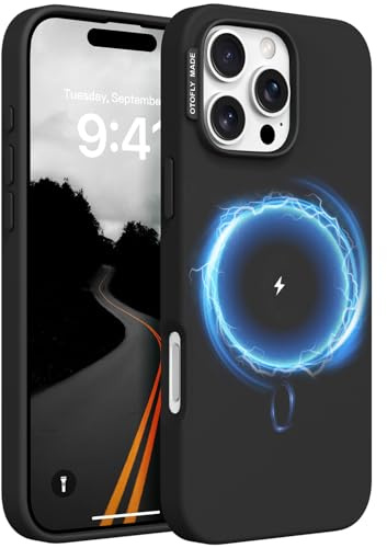 OTOFLY Magnetic for iPhone 16 Pro Max Case,Compatible with Magsafe, Hard PC Back with TPU Edge Slim Mobile Phone Case, Black