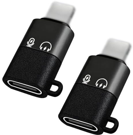 Adaptador para dji Mic Mini de USB C a i-o-s, 2 Piezas Adaptador Audio Tipo C Hembra a i-o-s Macho para iPhone/iPad, Receptor de Micrófono Inalámbrico, Transferencia de Datos, Soporta Carga, OTG