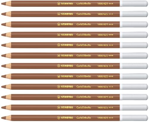STABILO CarbOthello - Chalk-Pastel Pencil | Pack of 12 - Burnt Umber