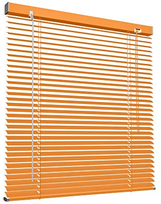 Victoria M. Aluminium Jalousie 130 x 130 cm, holzhell, Jalousie ohne Bohren, inkl. Klemmclips