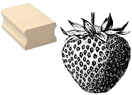 Stempel Holzstempel Motivstempel « ERDBEERE » Scrapbooking - Embossing Obs Gemüse Basteln