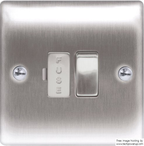 BG NEXUS Fused Switch, Brushed Steel, 86mm x 86mm