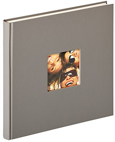 walther design Fotoalbum grau 26 x 25 cm mit Cover-Ausstanzung, Fun FA-205-X