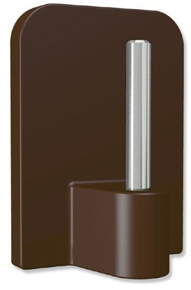 INTERDECO Klebehaken mit Metallstift, selbstklebend in Braun für Vitragestangen (8 Stück)