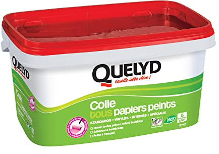 Quelyd Colle tous Papiers Peints avec Indicateur coloré Pâte 5 kg, rose