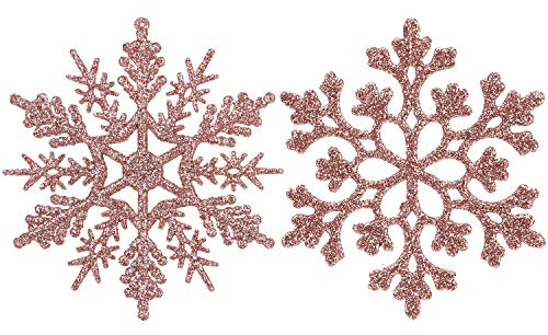 Sea Team Schneeflocken-Weihnachtschmuck mit Kunststoff-Pailletten, zum Dekorieren des Weihnachtsbaumes, 4 Zoll, 36 Stück