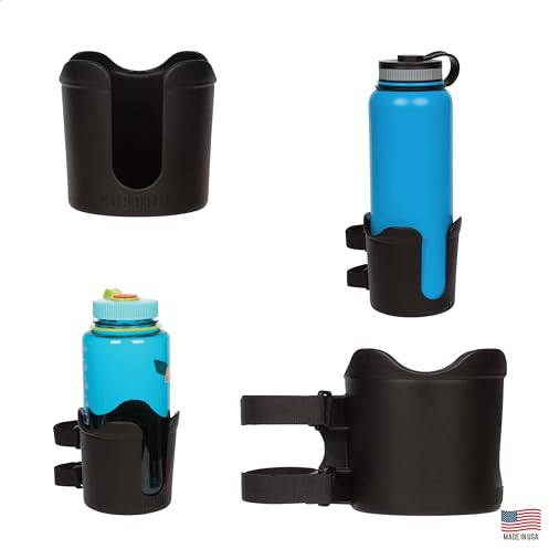 ROBOCUP Plus, (Black), Add-On Accessory XL Extension Cup Holder, Larger Drink Capacity, Perfect for Boats, Golf Carts, Walkers, Wheelchairs and Work. Made in USA (Includes 1)