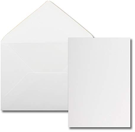 FarbenFroh by GUSTAV NEUSER 25 Stück Karte mit Umschlag Set - Einzel-Karten Din A5-14,8 x 21 cm hochweiß mit Brief-Umschlägen Din C5-15,4 x 22 cm hochweiß - Nassklebung