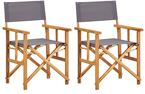Festnight Regiestühle 2 STK. Massivholz Akazie Gartenstuhl Balkonstuhl Stuhl Faltstuhl