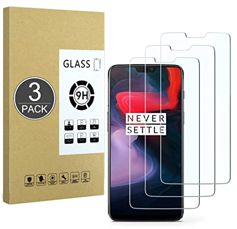 E-Hamii [3 Stück 9H Gehärtetes,Bruchsicheres Glas Kompatibel mit OnePlus 6,[HD Kristall Klar] 0,33 mm Display Schutzfolie für OnePlus 6
