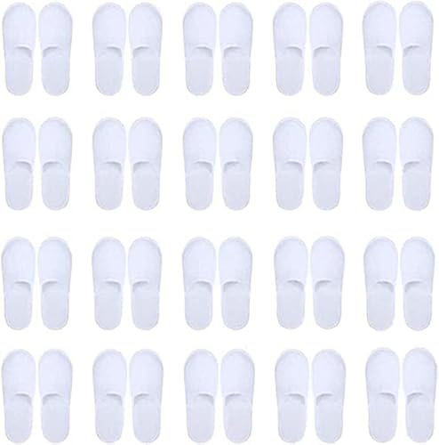 jxgzyy 20 Pairs Disposable Slippers Non-slip Spa Slippers Closed Toe Hotel Guest Spa Slippers For Men Women Travel Hotel Home Wedding Party Use