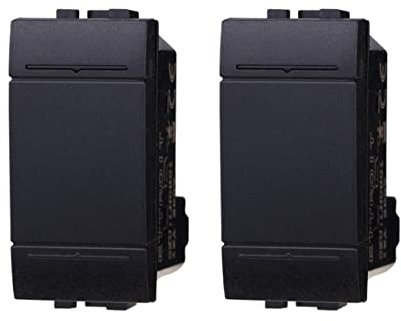 2 Pezzi Deviatore 1P 16A Compatibile Con Bticino Living Light (Nero)