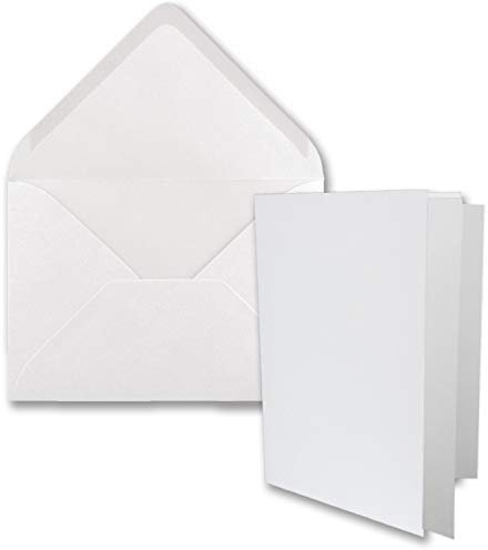 FarbenFroh by GUSTAV NEUSER 200x DIN B6 Faltkarten Set mit Umschlägen in Hochweiß - 120 x 170 mm - inkl. weißem Einlege-Papier - ideal für Einladungskarten, Hochzeit, Taufe, Kommunion, Konfirmation