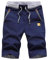 JustSun Short Homme Coton Short Court Homme Ete Chino Bleu Marin XL