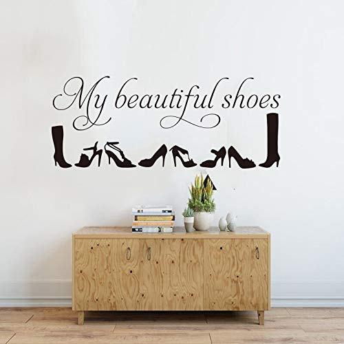 NSRJDSYT Schöne Schuhe Shop Schrank Wandaufkleber Nähzimmer Frau Schuhkarton Wand Deal Wohnzimmer Vinyl Home Decoration Abnehmbar 138x56cm