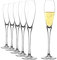 Amisglass Champagne Flutes Set of 6, Modern & Elegant 180ml Ghampagne Glasses, 100% Lead-Free Transparent Cocktail Glass is Perfect For Wine Tasting, Ideal for Home Bar - 180ml