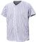 CUTHBERT Solides Baseball-Trikot für Damen und Herren, einfarbig, lässig, kurze Ärmel, Button-Down-T-Shirt, Weiß/Blau gestreift, 3X-Groß