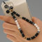 Handykette Perlen Handy Strap,Böhmische Perlen Handschlaufe für Telefon,Acryl Lächeln Stern Perlen Anti-Verlorene Handykette Telefon Anhänger Schlüsselband Kette Mobile Phone Handy-Schmuck für Frauen