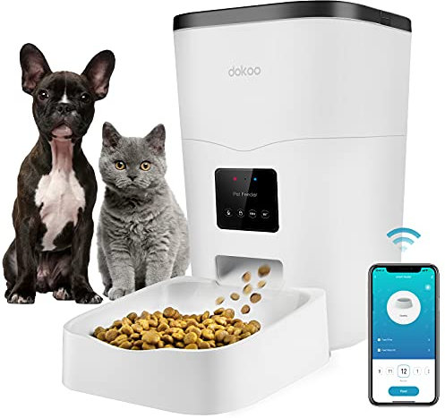 Comedero automático para gatos, dispensador inteligente de alimentos secos para gatos de 3 litros con control de porciones y temporizador, 1-10 comidas, grabadora de voz, compatible con WiFi de 2.4 G,