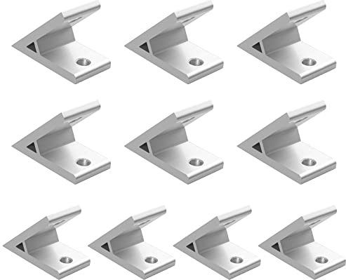 EYPINS 10x Equerres de Fixation 45 Degrés 4040 Série pour Profilés Simple Rainure 8 mm Permet de Fixer 2 Profilés, 20 Ecrous Coulissants, 20 Rondelles et 20 Vis Filetages M8*16mm