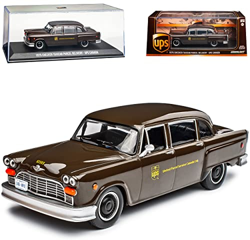 Checker Taxicab UPS Parcel Delivery 1975 Kanada 1/43 Greenlight Modell Auto mit individiuellem Wunschkennzeichen
