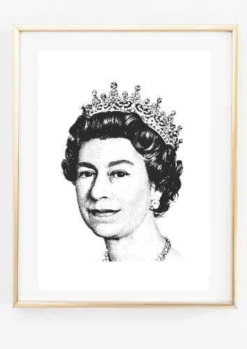Din A4 Kunstdruck ohne Rahmen - Portrait Elisabeth II. - Königin von England - Queen Elizabeth - UK Großbritannien - Modern Druck Poster Bild