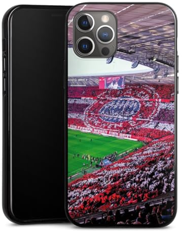 Silikon Hülle kompatibel mit Apple iPhone 12 Pro Case schwarz Handyhülle FCB Stadion FC Bayern München