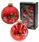 Dekohelden24 Lauschaer Christbaumschmuck - 4er Set Glaskugeln in Rot matt und glänzend, handdekoriert mit Schneeflocken, mit Goldkrönchen, Größe Ø ca. 7 cm
