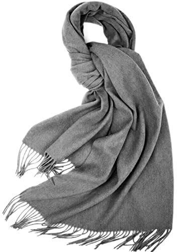 Wollschal Damen Grau,Grauer Kaschmir Schal Damen,Winterschal Grau uni Damen Kaschmir,Halstuch Frauen Winter, Cashmere Shawl Mädchen,Warme Pashmina Stola für Frauen,Weihnachten Valentinstag Geschenke.