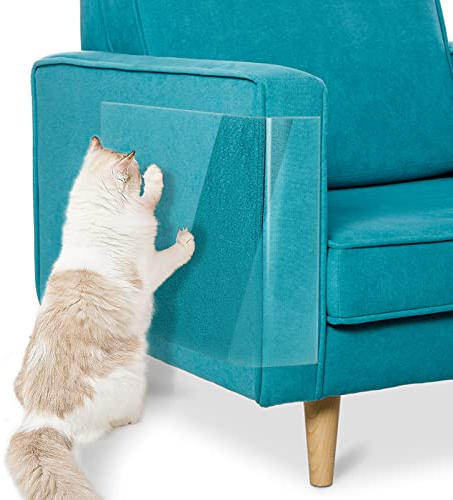 Katze Kratzschutz, 10 Stück Pad mit Selbstklebend, Kratzschutzfolie mit 60 Schrauben, Möbelschutz Möbelschoner Kratzpads, Kratzfesten Schutzfolie für Sofa Wand Tür und Möbel