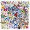 100 Stück ästhetische wasserdichte Vinyl-Anime-Aufkleber für Wasserflasche, Laptop, Kinder, Teenager, Mädchen, Jungen, Erwachsene (Schmetterlinge und Blumen)